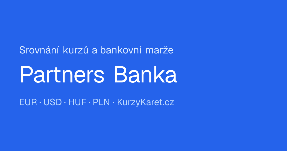 Kurzy Partners Banka - srovnání EUR/CZK | KurzyKaret.cz